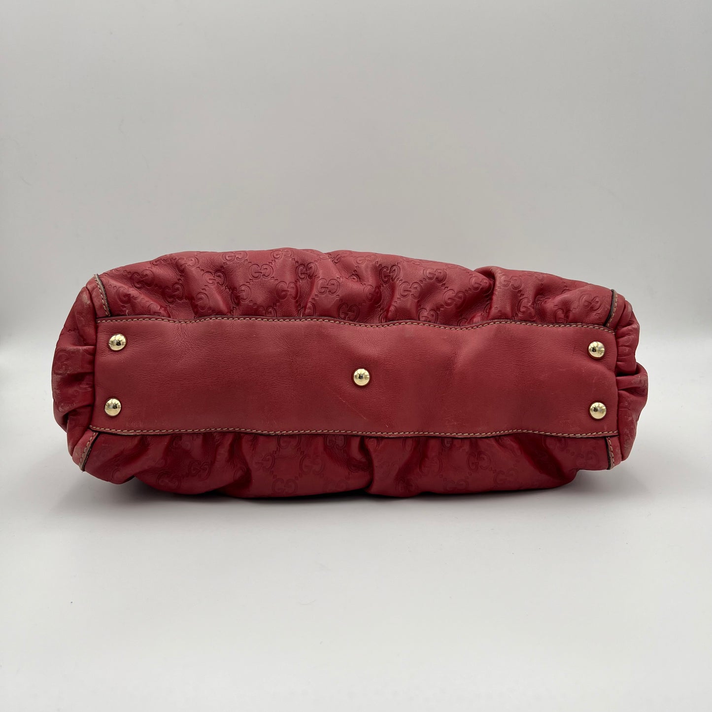 Gucci Red Guccissima Leather Abbey D-Ring Tote