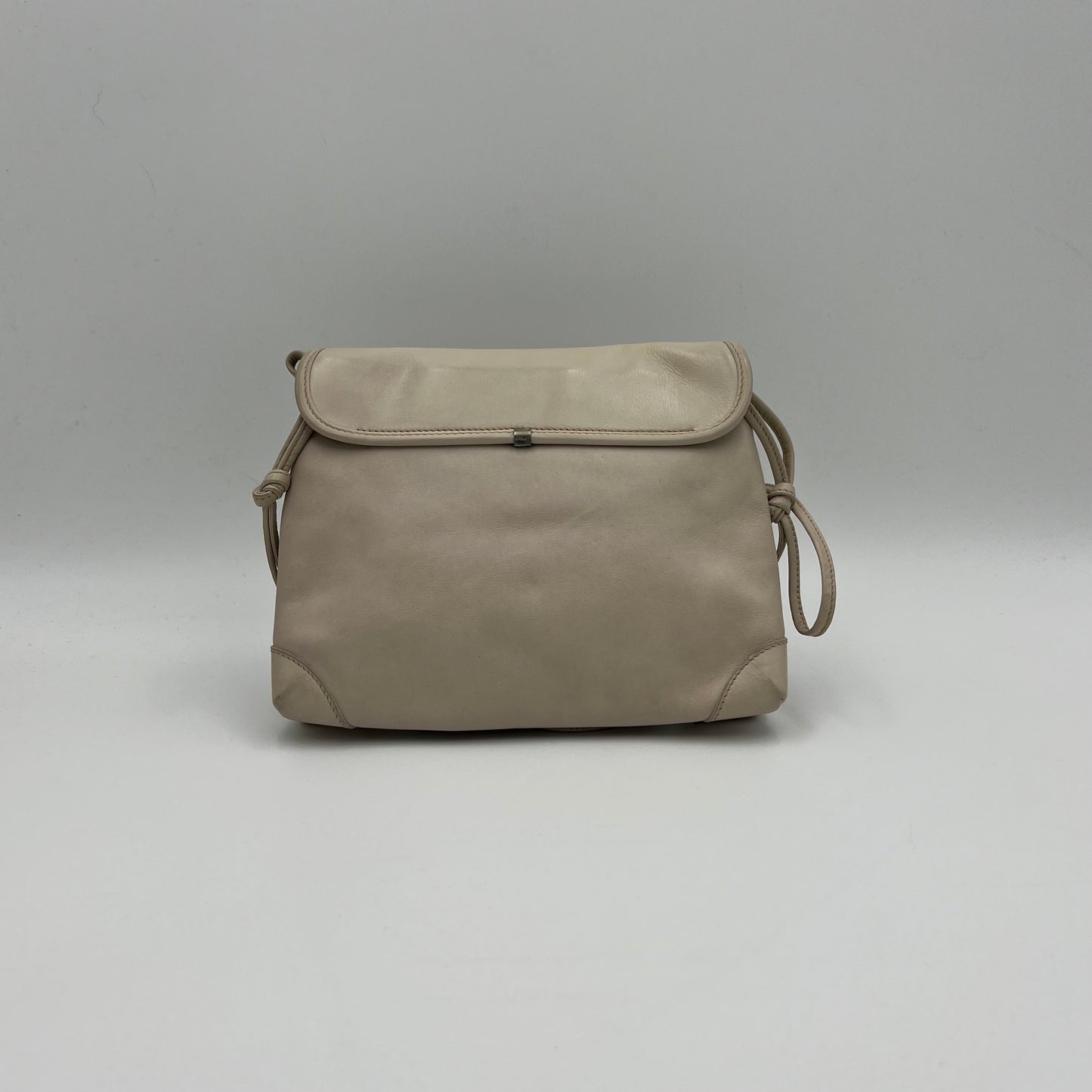 Gucci Vintage White Leather Flap Crossbody