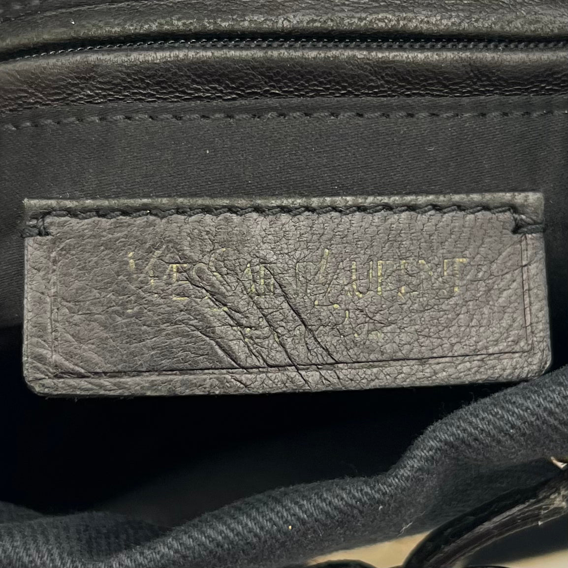 YSL Dark Blue Canvas Kahala Tote