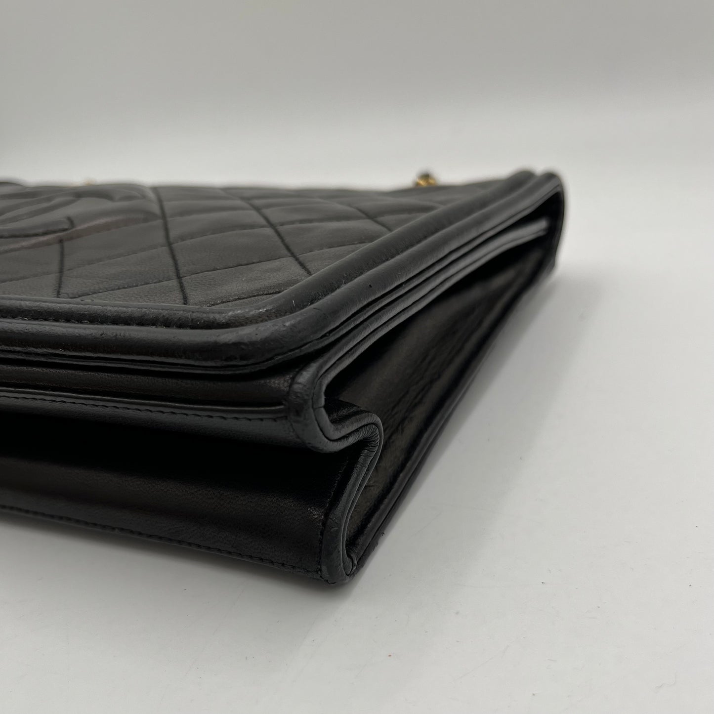 Chanel Black Matelasse Lambskin Timeless Full Flap
