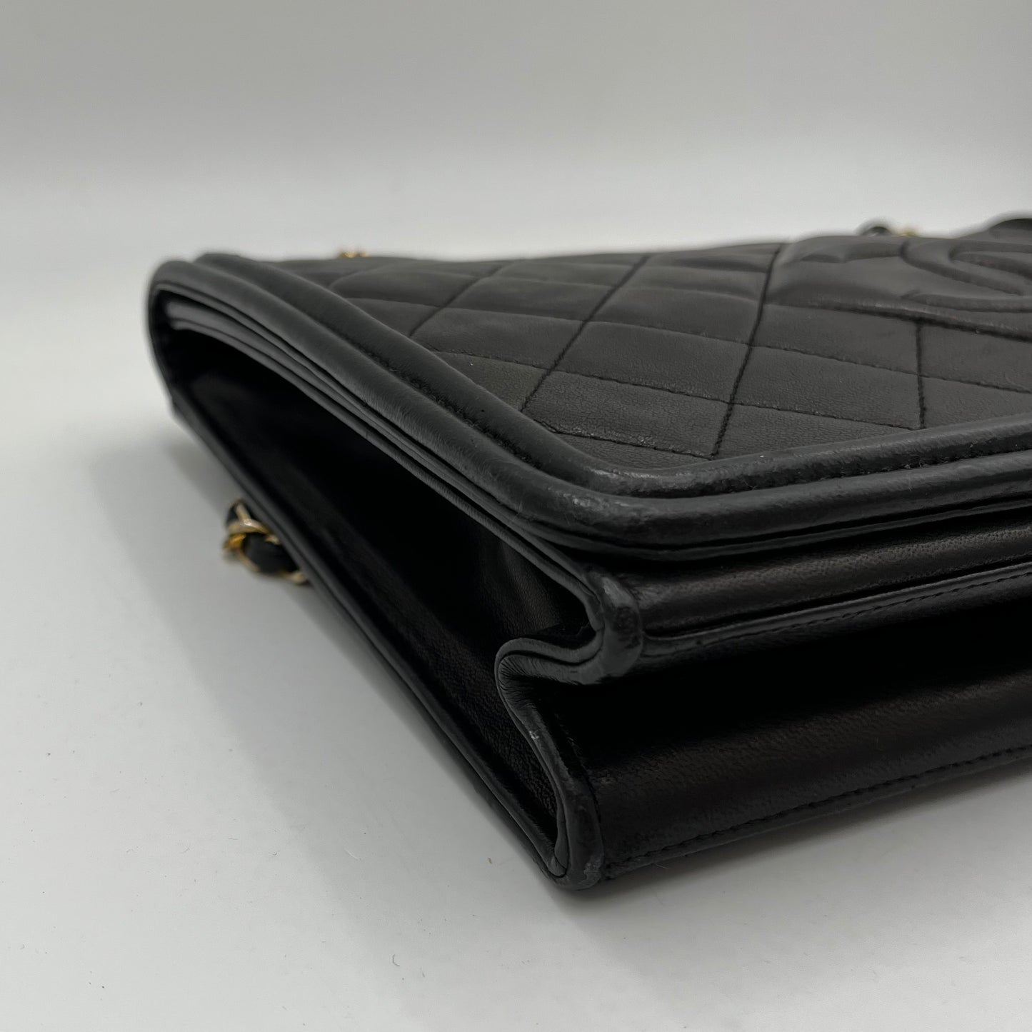 Chanel Black Matelasse Lambskin Timeless Full Flap