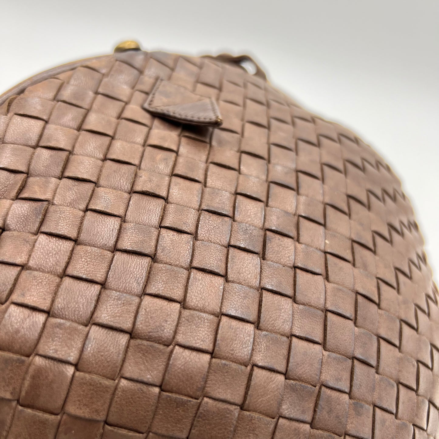 Bottega Veneta Brown Intrecciato Round Crossbody