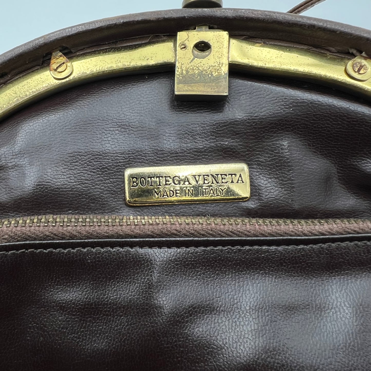 Bottega Veneta Brown Intrecciato Round Crossbody