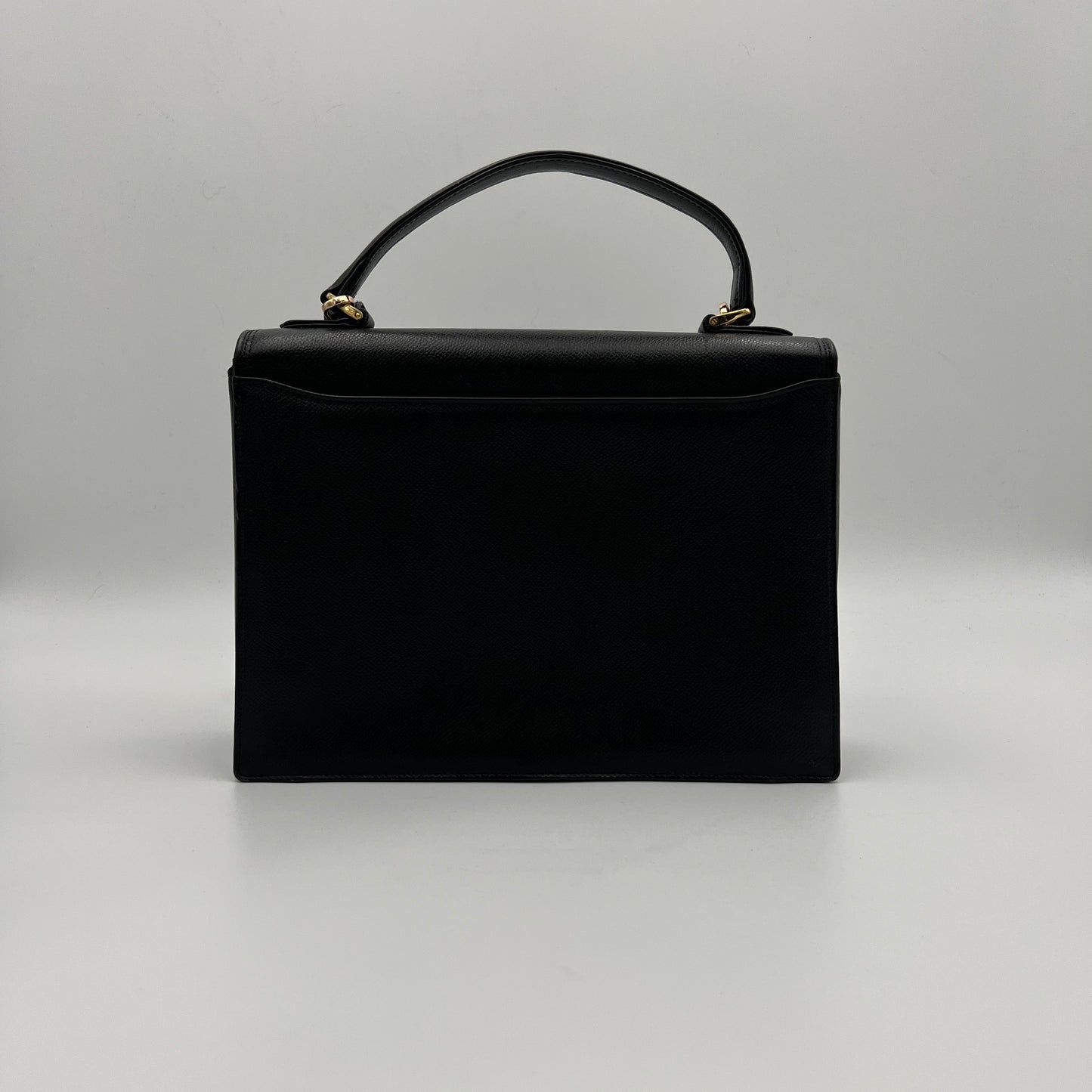 Valentino Garavani Black Leather Top Handle Handbag