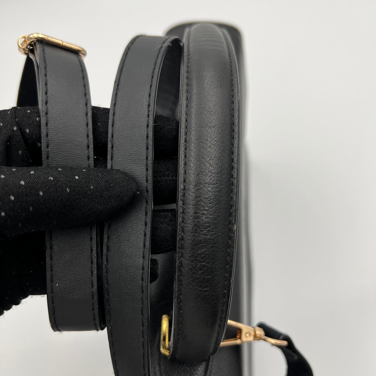 Valentino Garavani Black Leather Top Handle Handbag