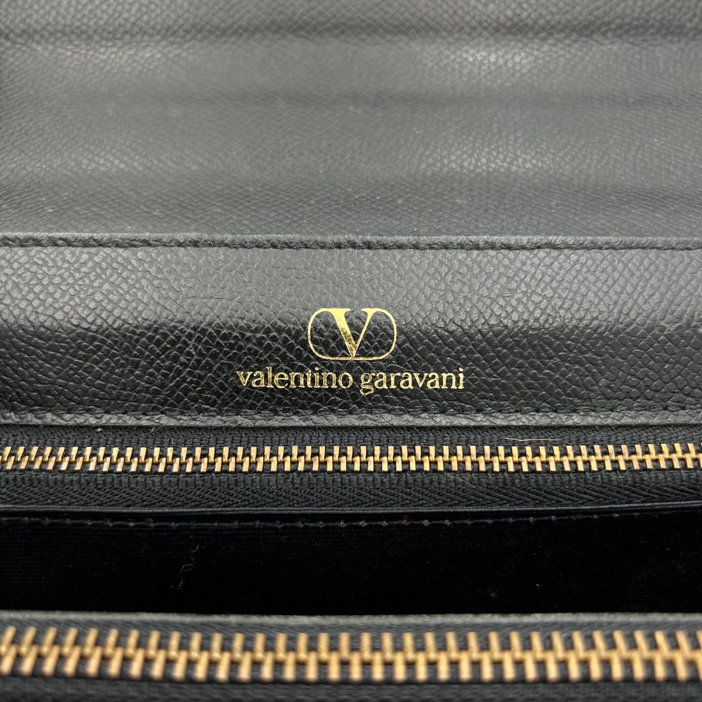 Valentino Garavani Black Leather Top Handle Handbag