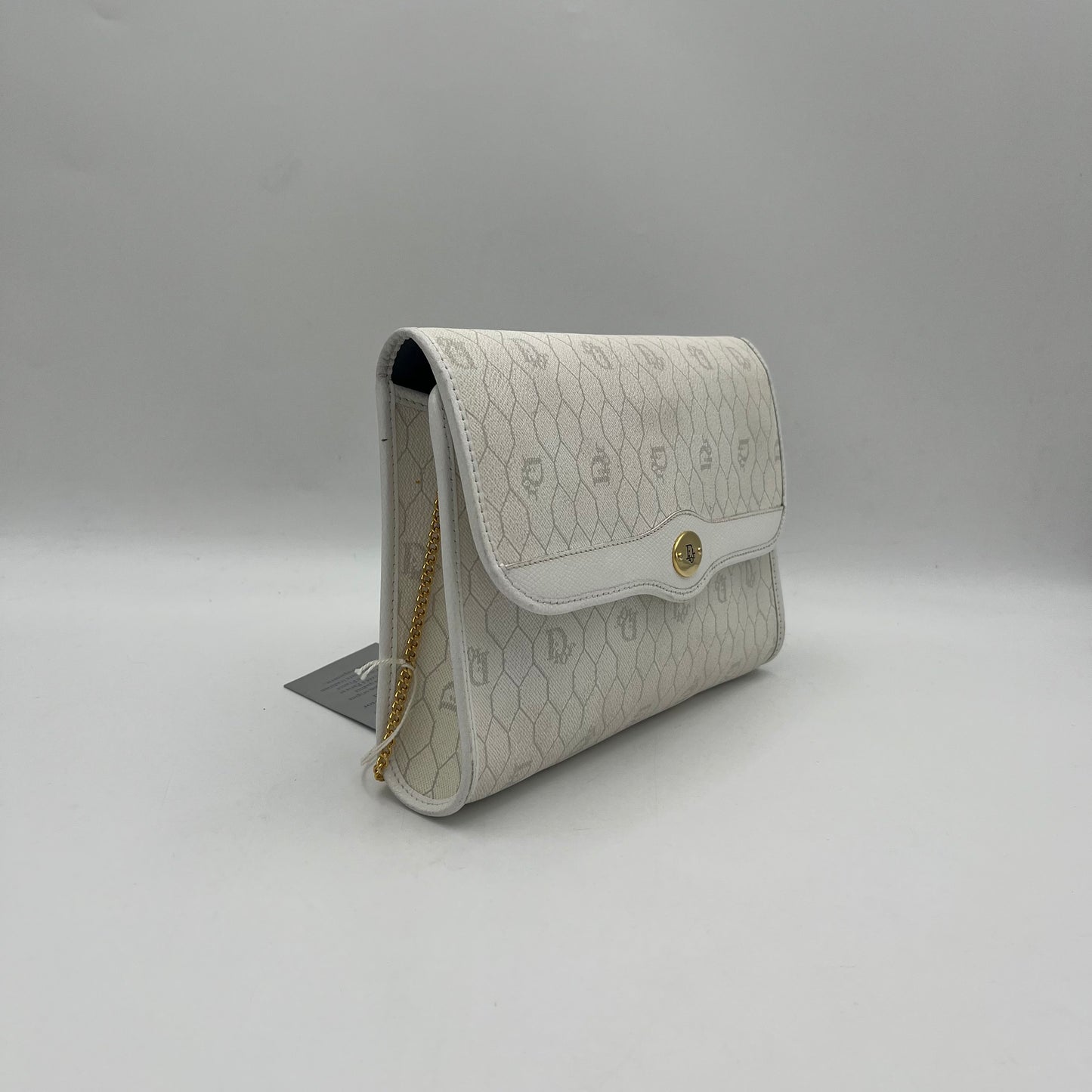 Christian Dior White Honeycomb Flap Chain Bag