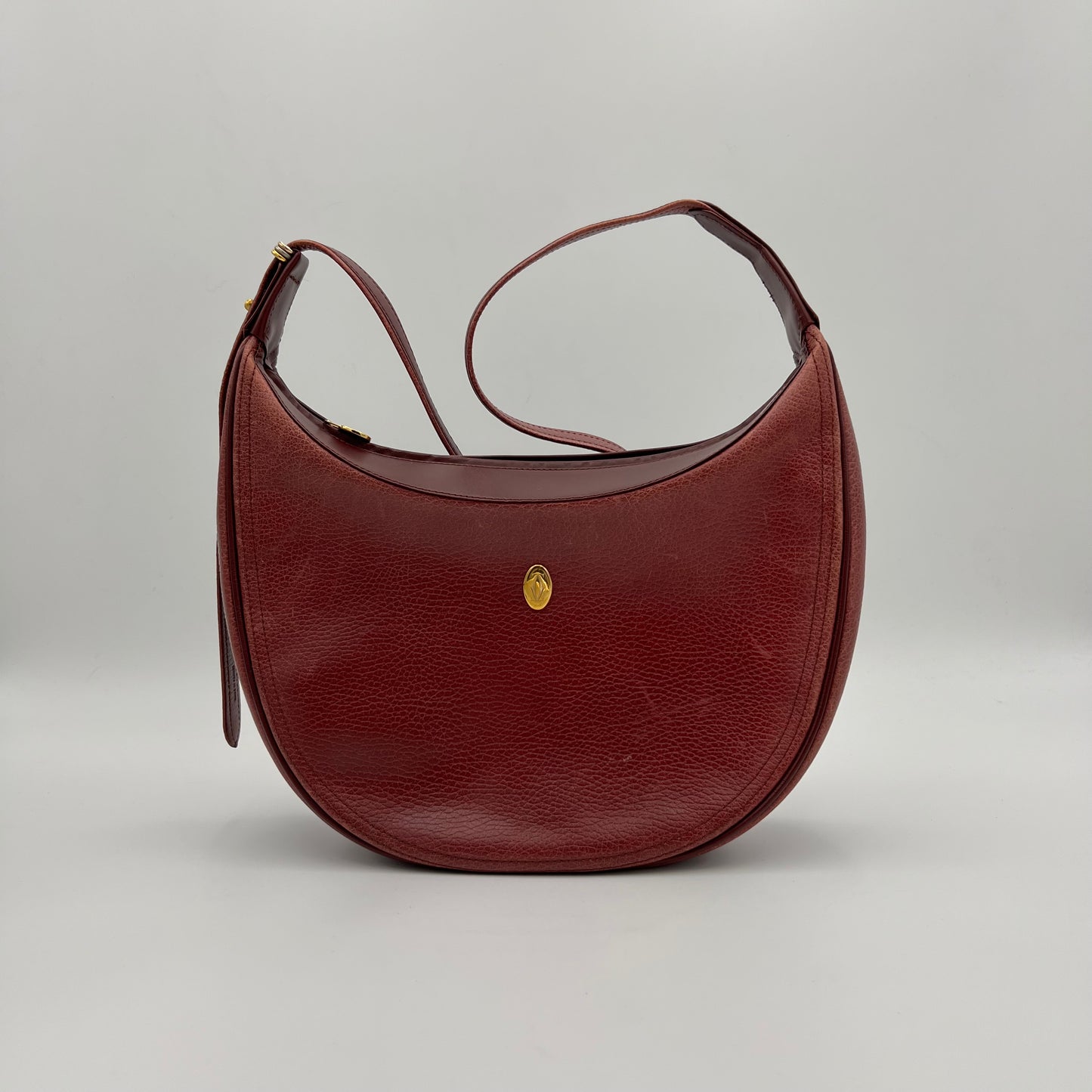 Cartier Paris Must Line Bordeaux Hobo Shoulder Sling Bag