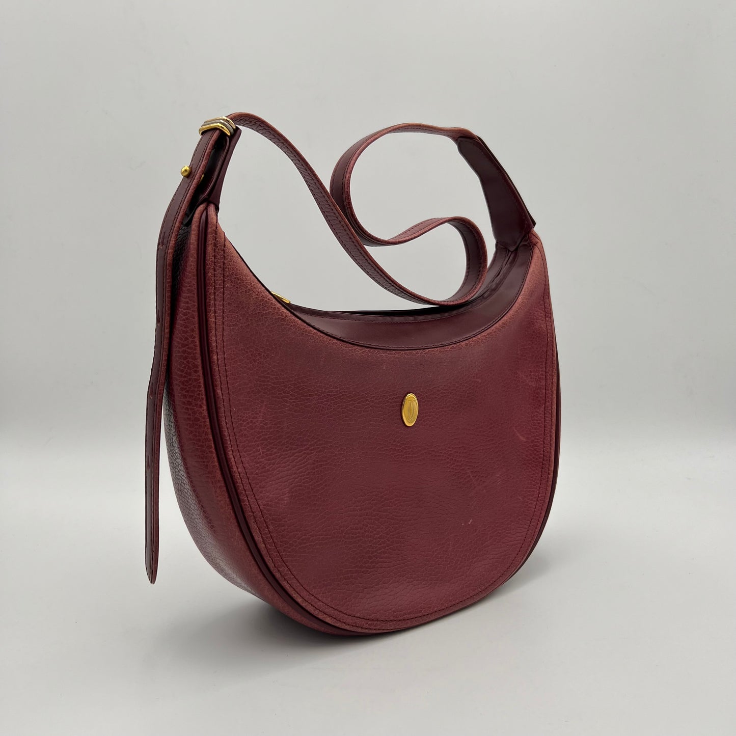 Cartier Paris Must Line Bordeaux Hobo Shoulder Sling Bag