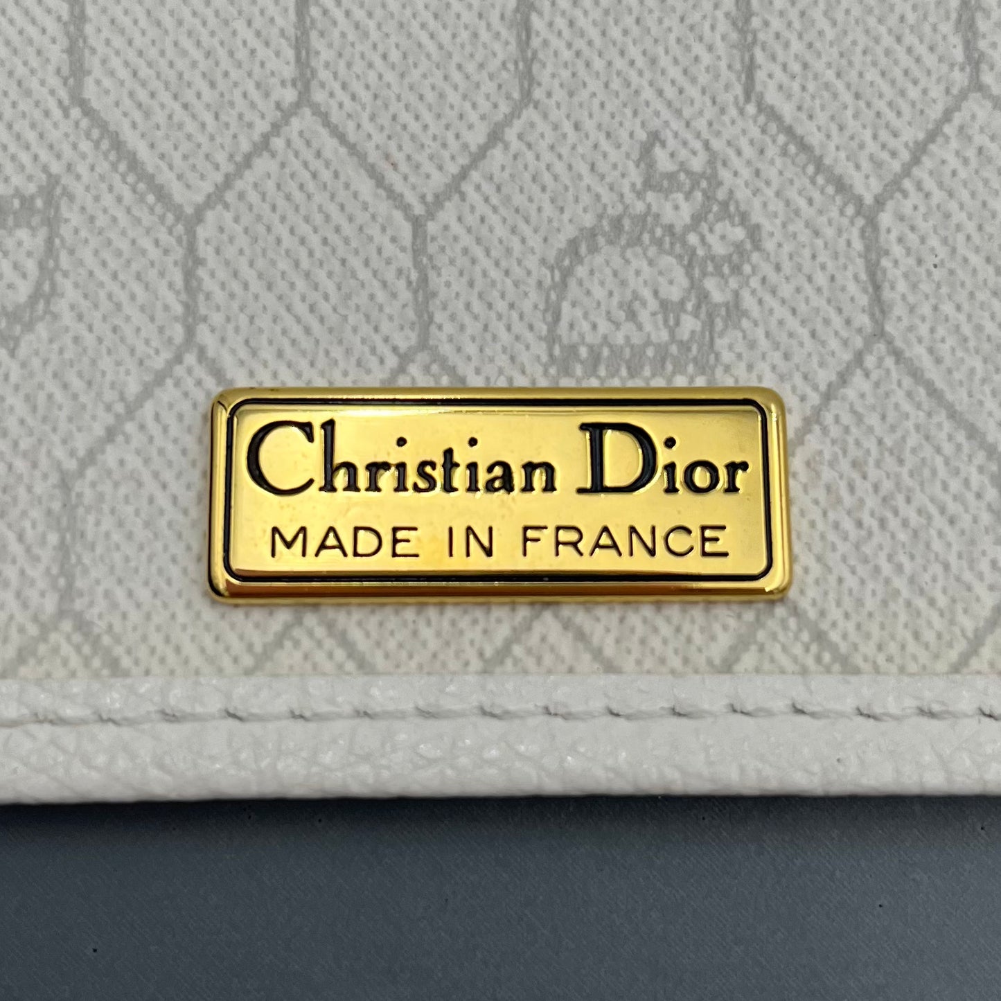 Christian Dior White Honeycomb Flap Chain Bag