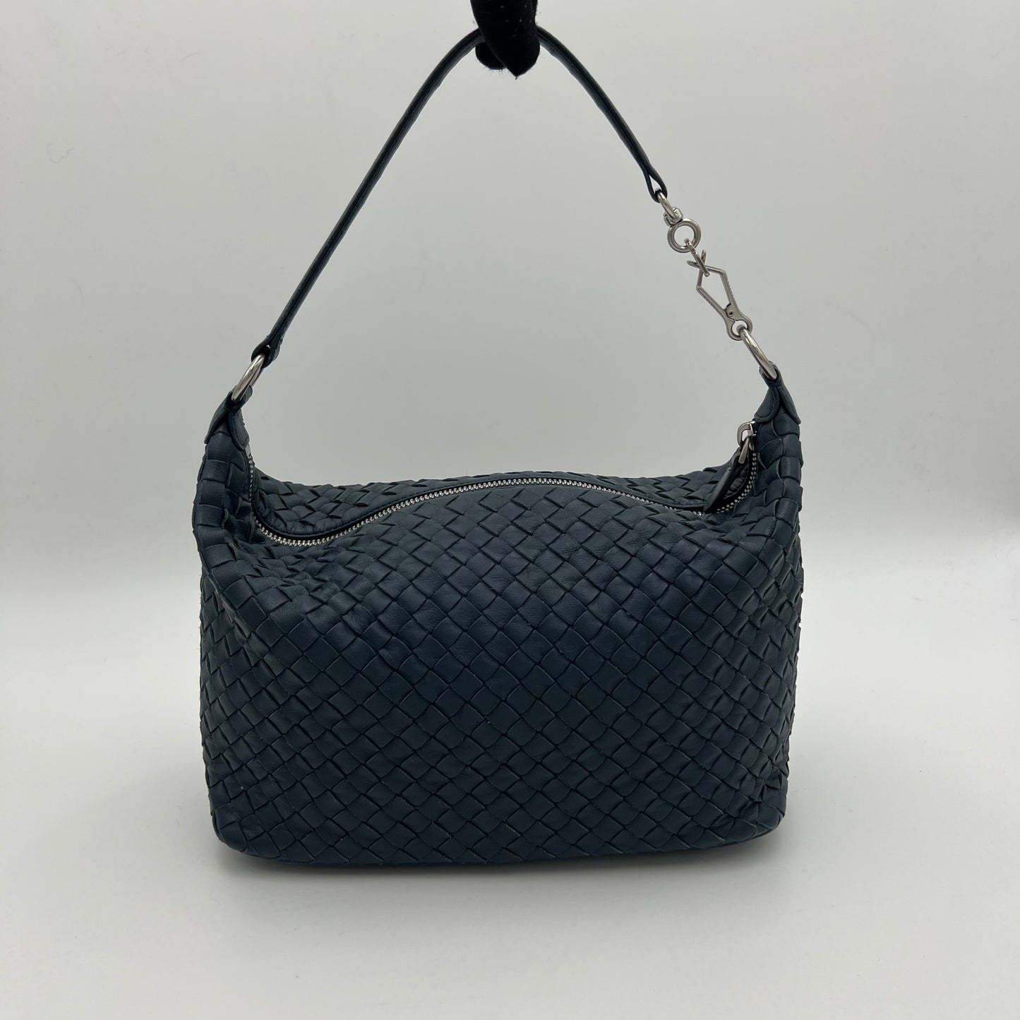 Bottega Veneta Blue Intrecciato Hobo Shoulder Bag