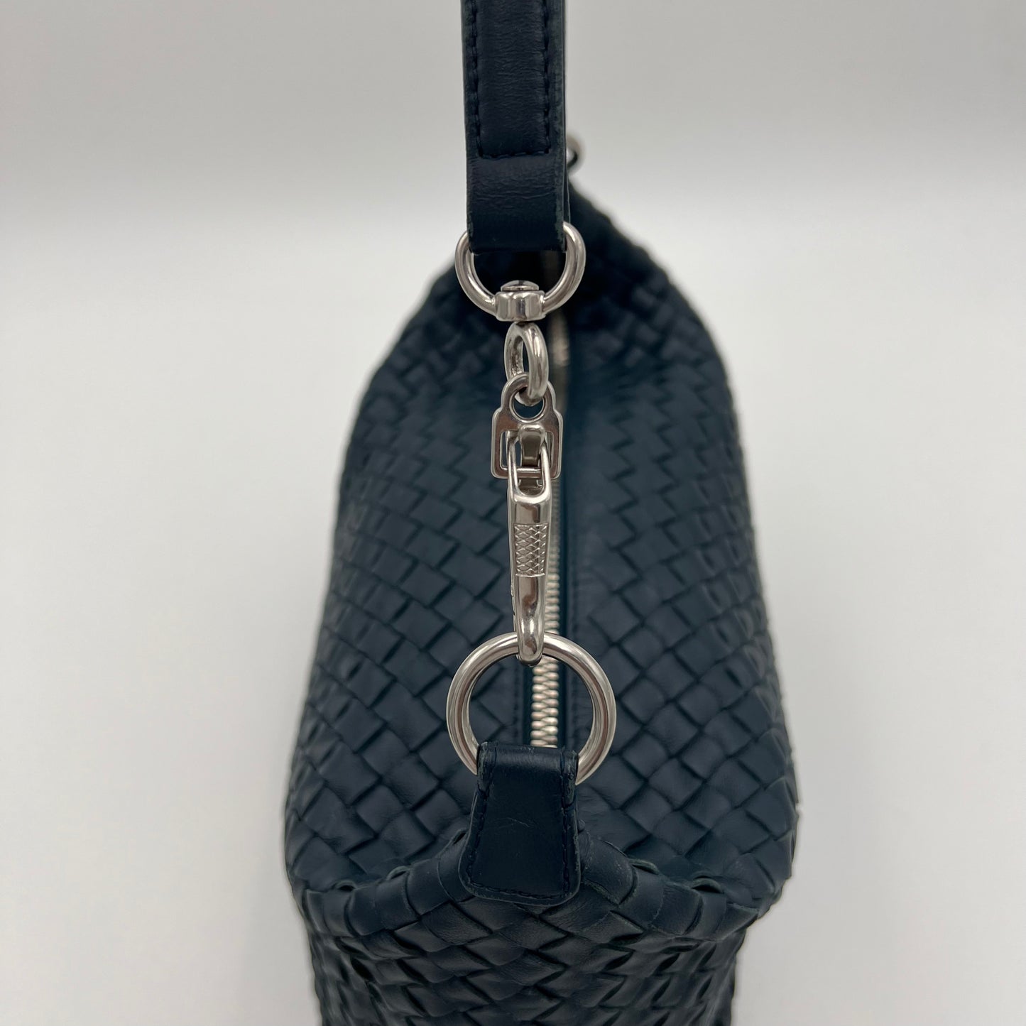 Bottega Veneta Blue Intrecciato Hobo Shoulder Bag