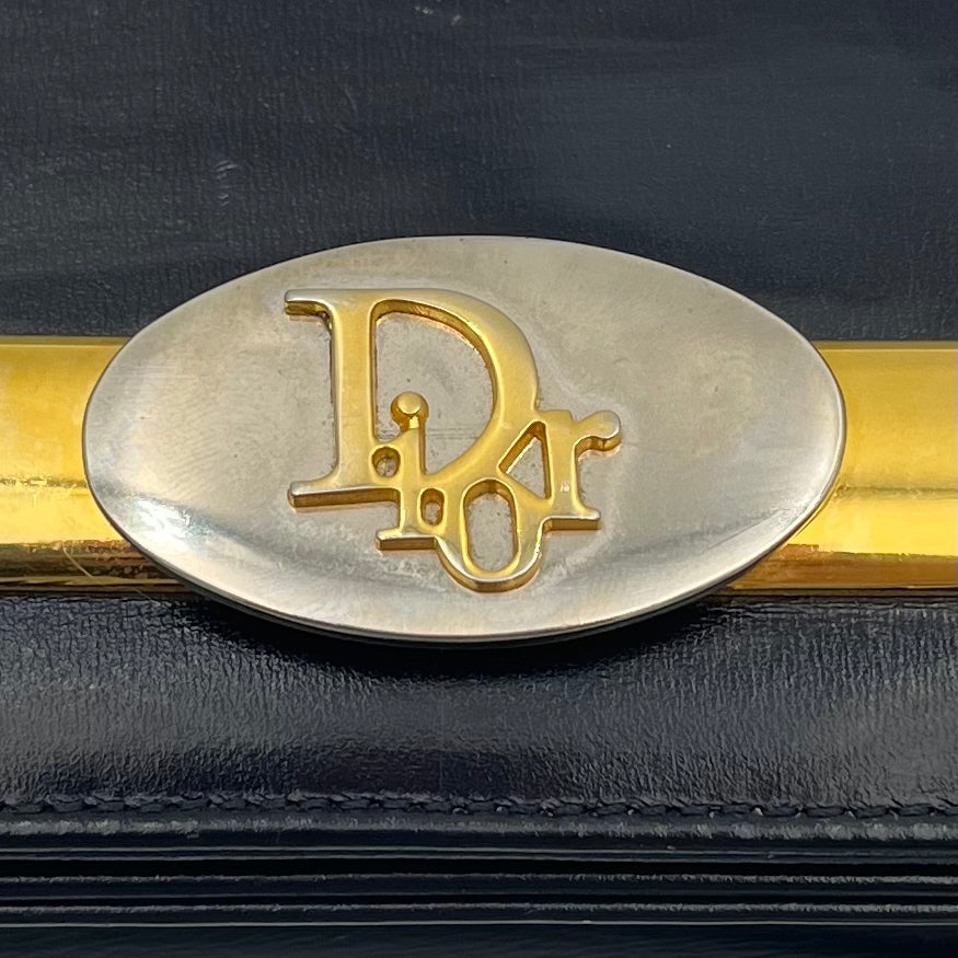 Christian Dior Vintage Leather Montaigne Box Shoulder Bag