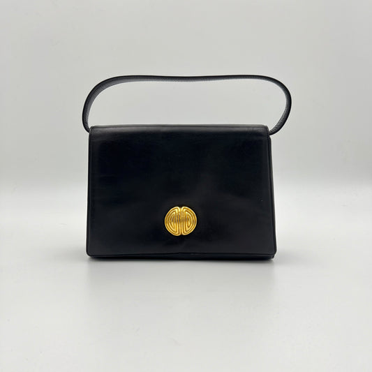 Givenchy Maroquinerie Vintage Black Leather Flap Handbag