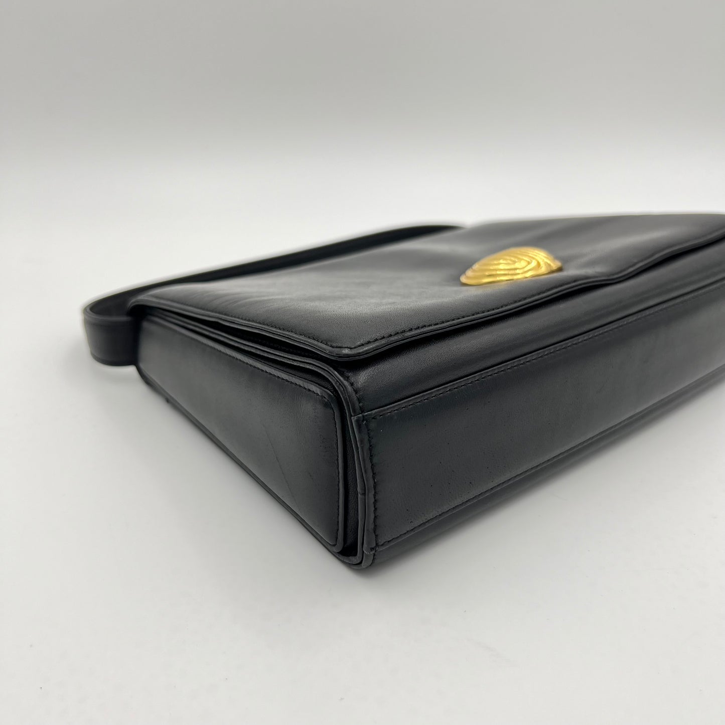 Givenchy Maroquinerie Vintage Black Leather Flap Handbag