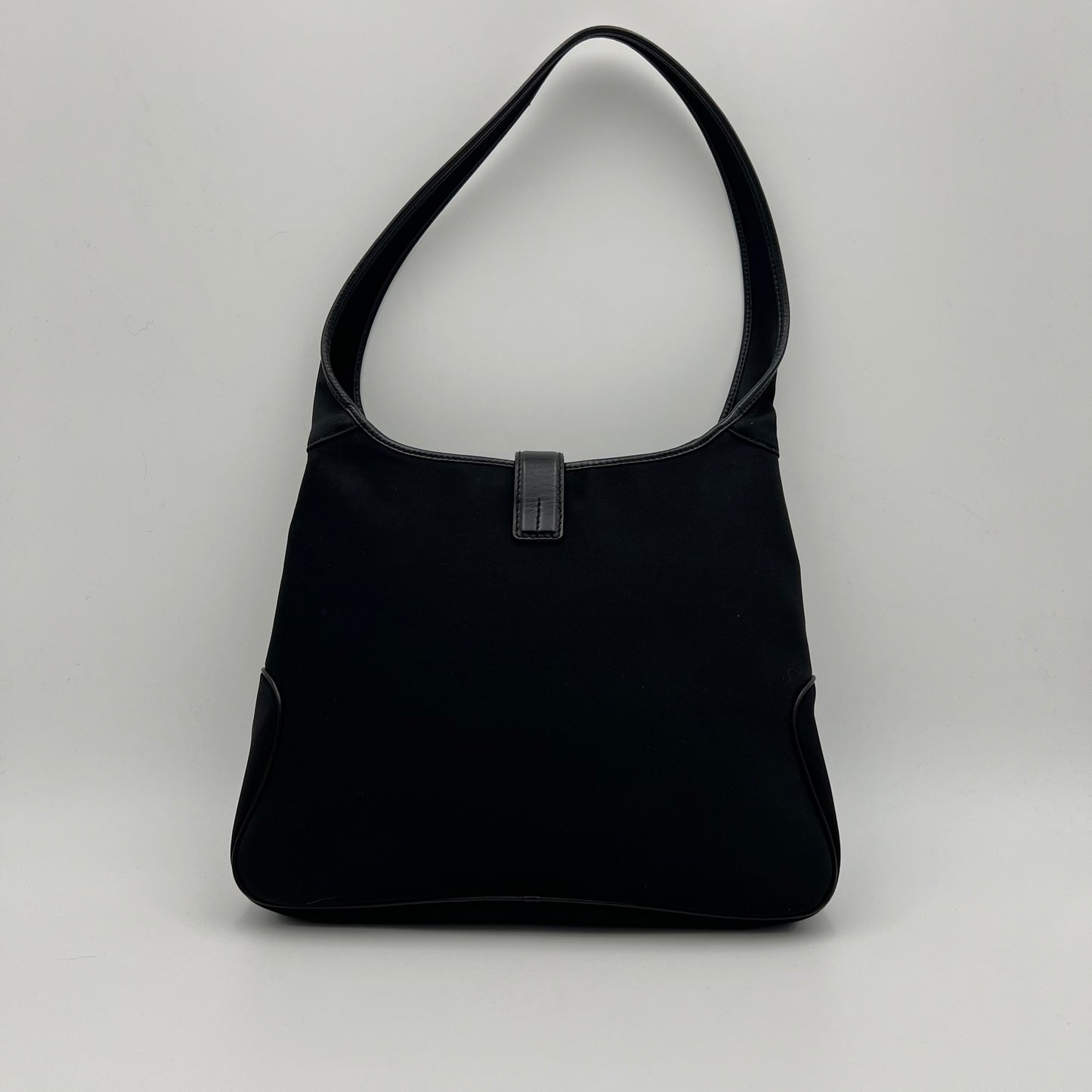 Salvatore Ferragamo Black Vara Nylon and Leather Hobo Shoulder Bag