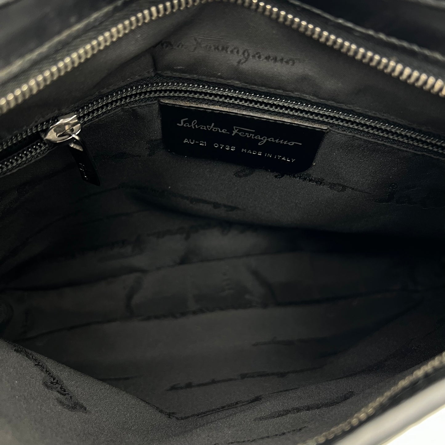 Salvatore Ferragamo Black Vara Nylon and Leather Hobo Shoulder Bag