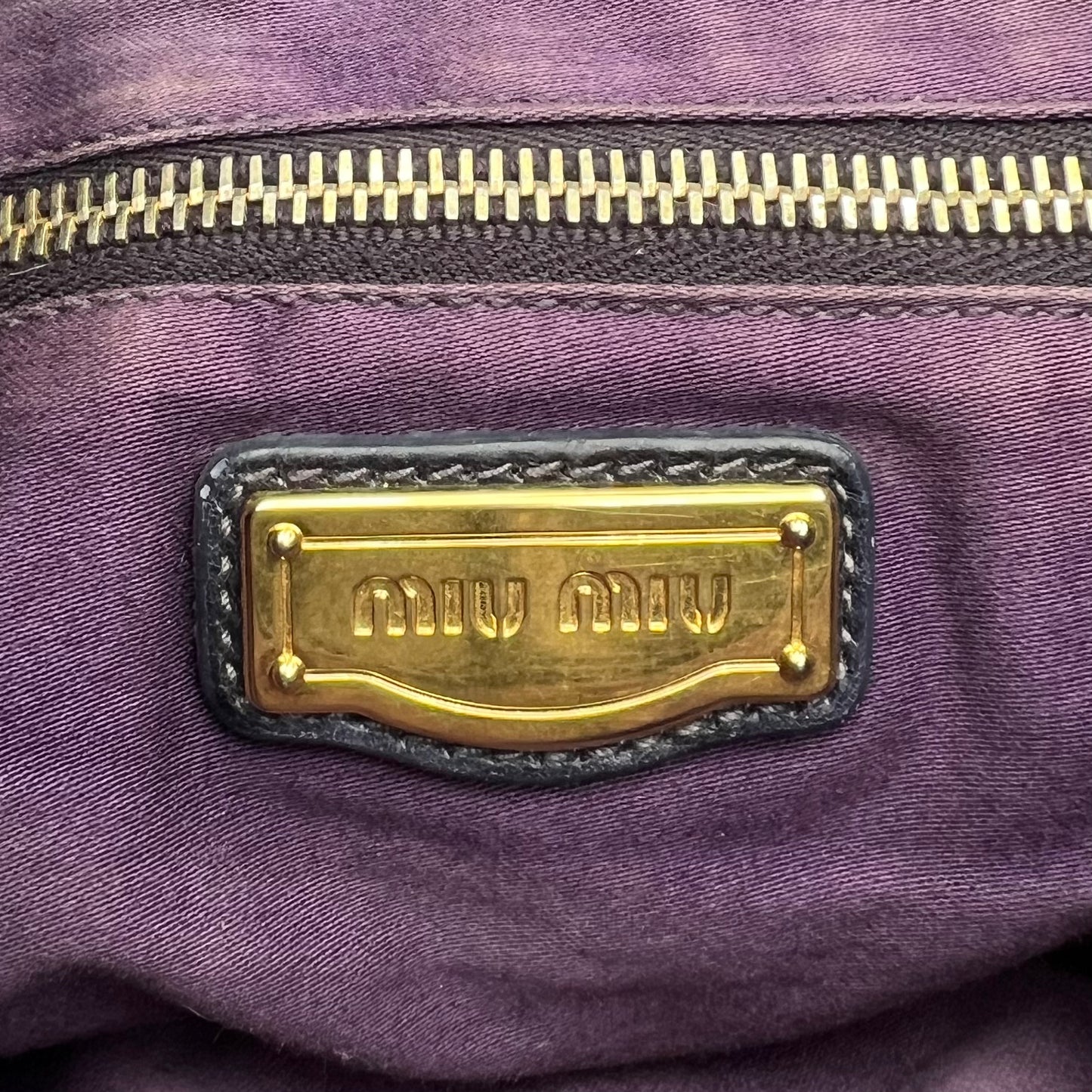Miu Miu Black Matelasse Coffer Satchel