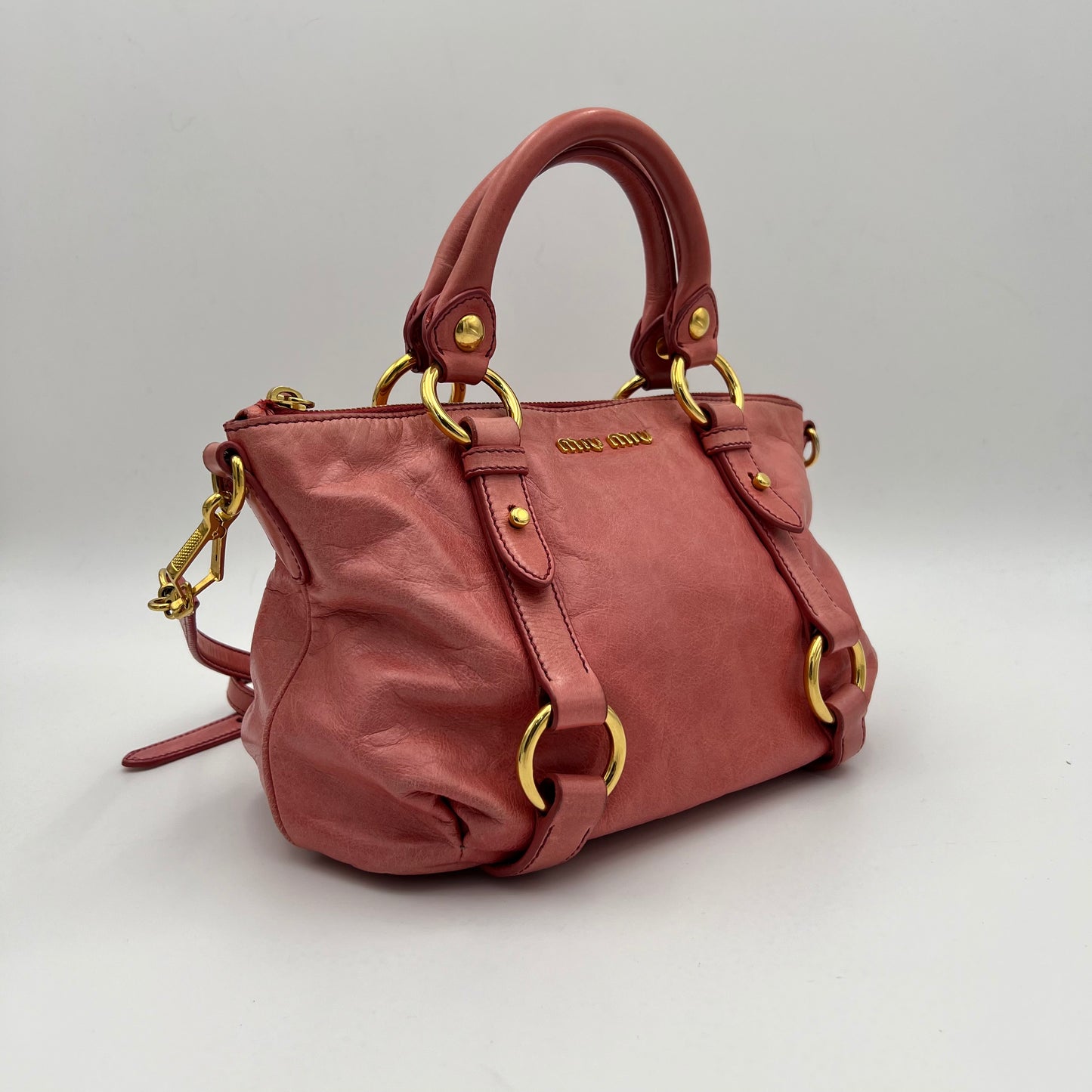 Miu Miu Pink Vitello Small Two-Way Bag