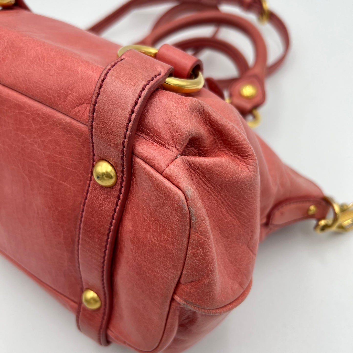 Miu Miu Pink Vitello Small Two-Way Bag