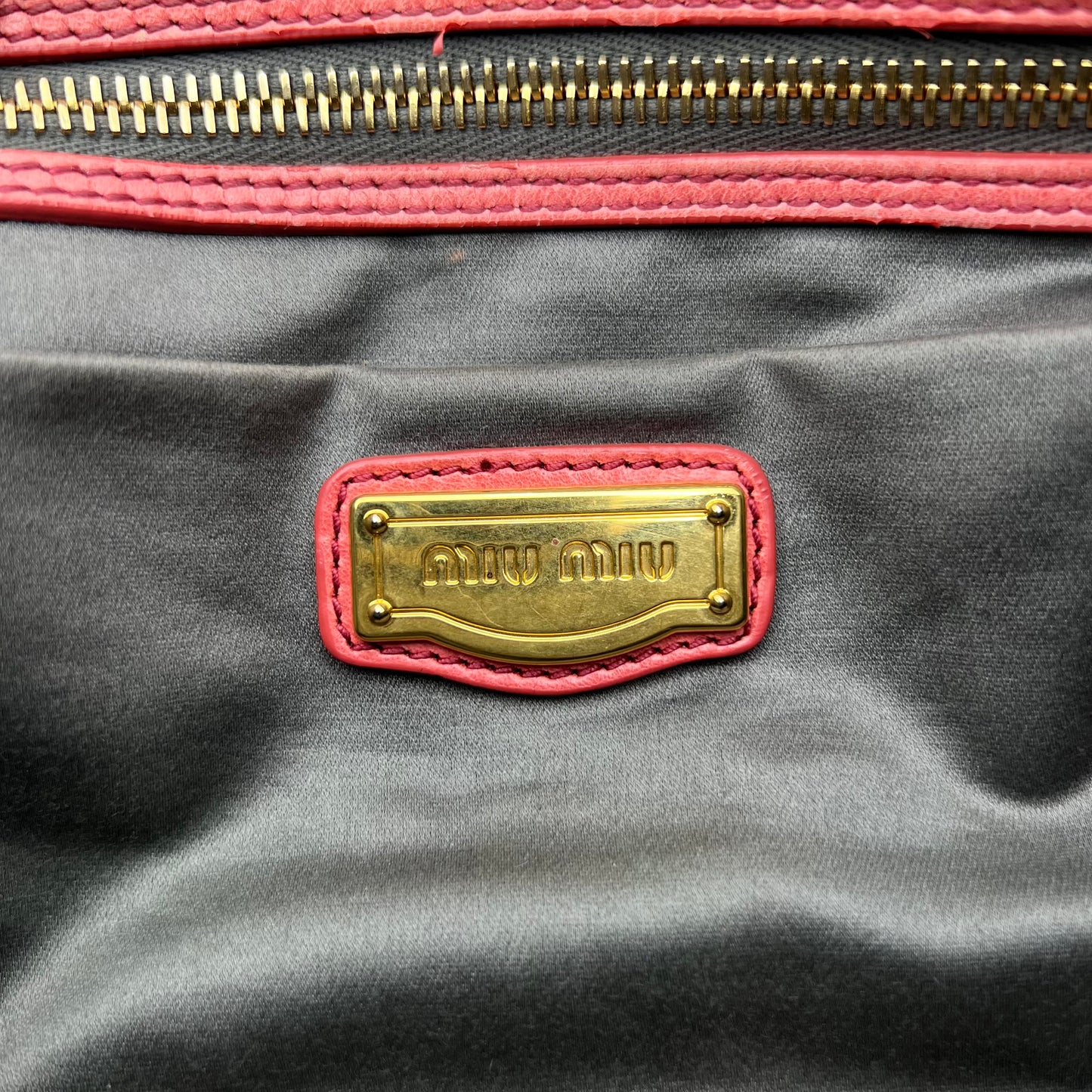 Miu Miu Pink Vitello Small Two-Way Bag