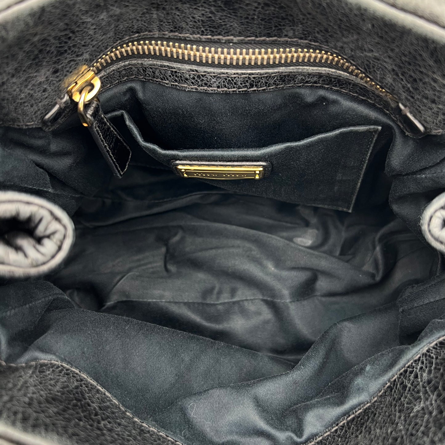 Miu Miu Black Matelasse Leather Handbag