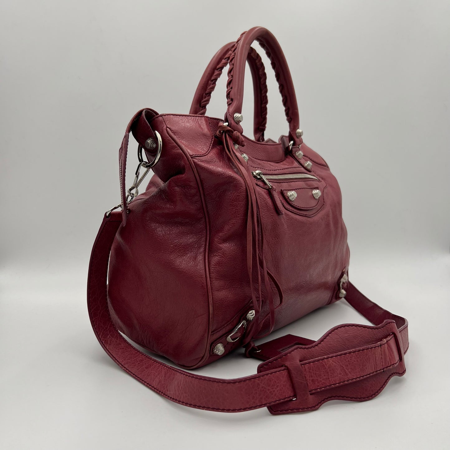 Balenciaga Raspberry Leather Giant 12 City Bag
