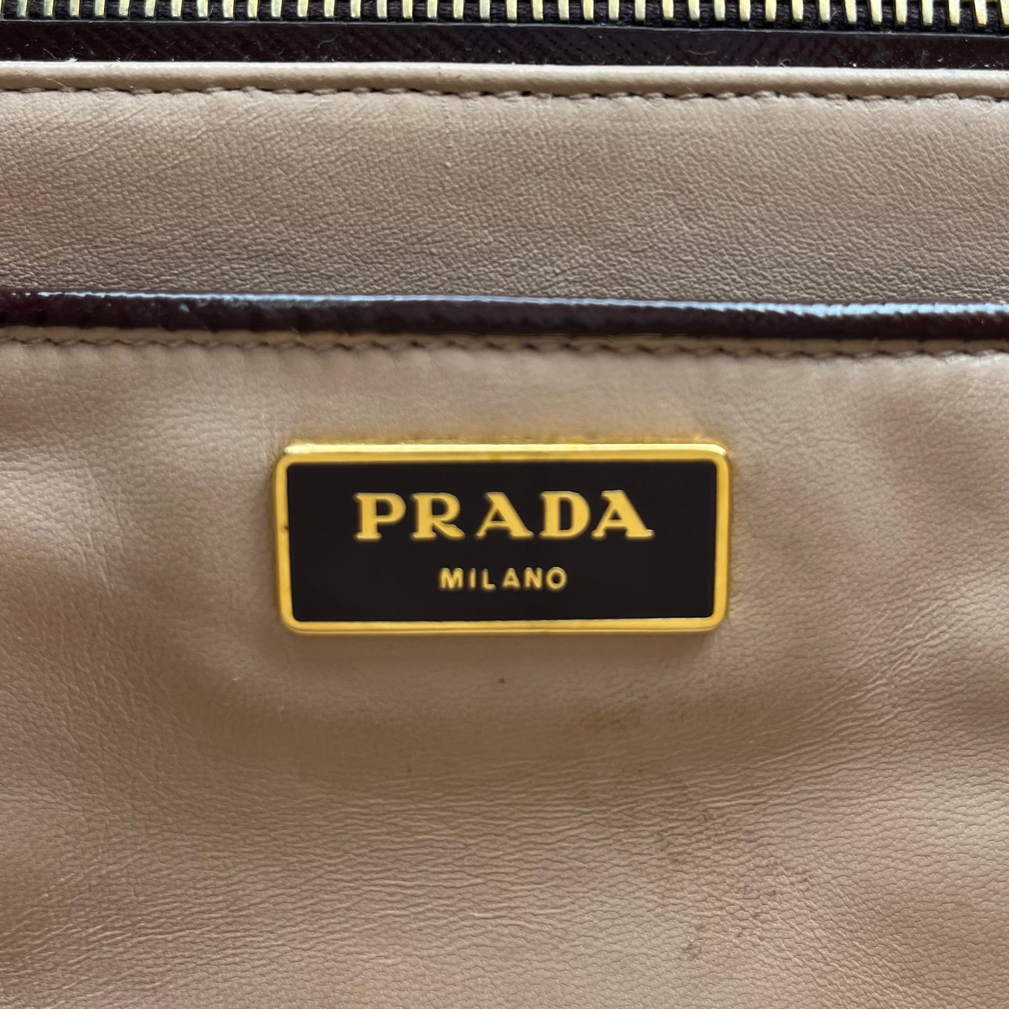 Prada Burgundy Saffiano Vernice Pyramid Frame Handbag