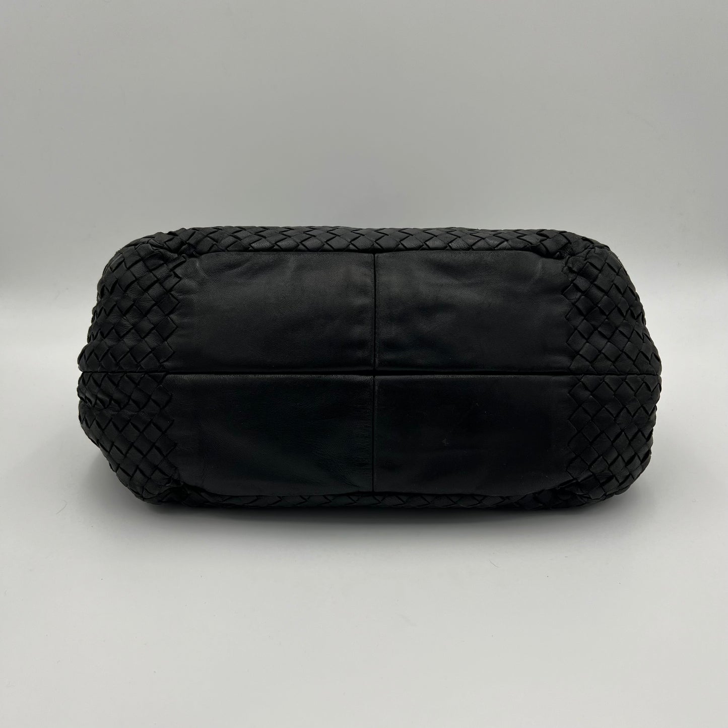 Bottega Veneta Black Intrecciato Campana Hobo Bag