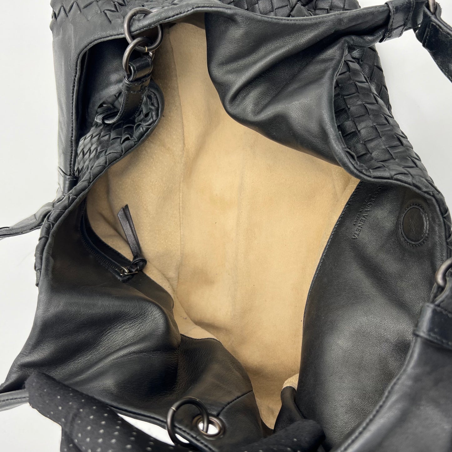 Bottega Veneta Black Intrecciato Campana Hobo Bag