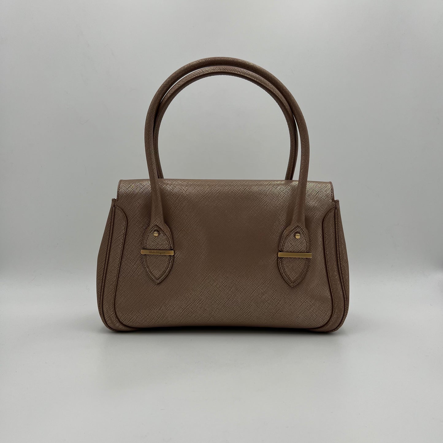Salvatore Ferragamo Metallic Pink Gancini Shoulder Bag