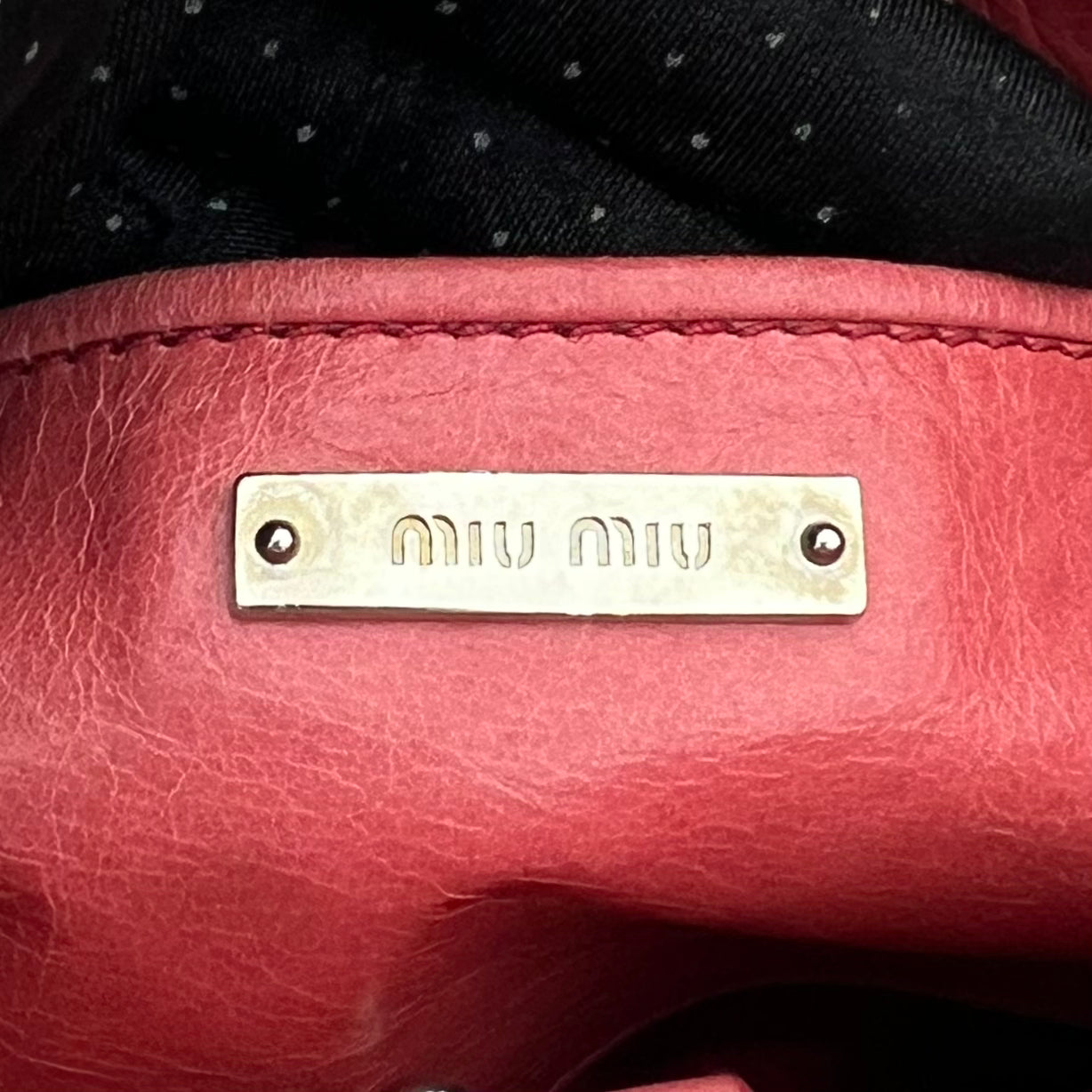 Miu Miu Pink Vitello Lux Bow Small Satchel