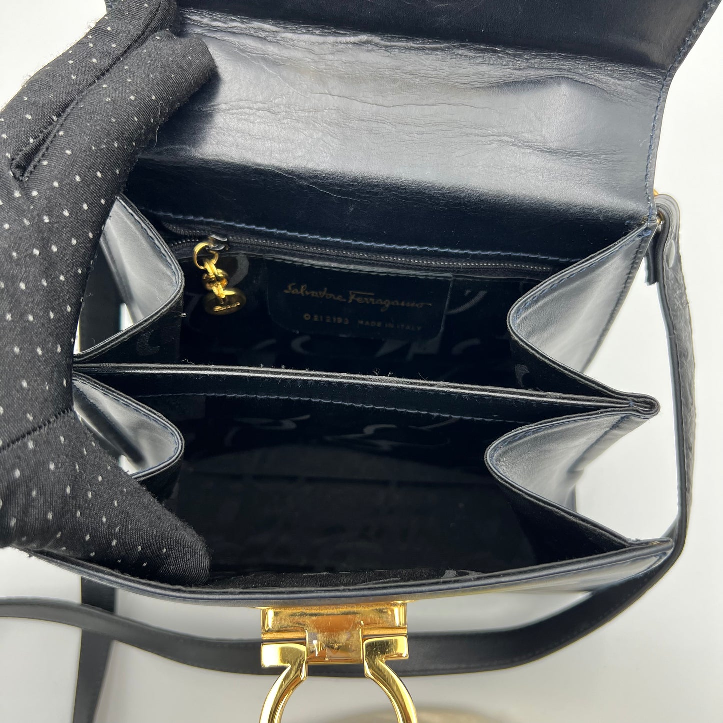 Salvatore Ferragamo Leather Ganicini Handbag
