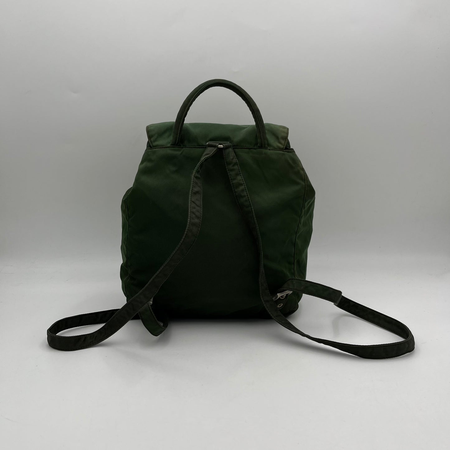 Prada Green Nylon Small Flap Backpack