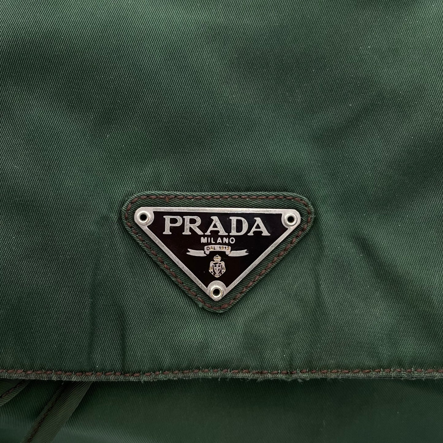 Prada Green Nylon Small Flap Backpack