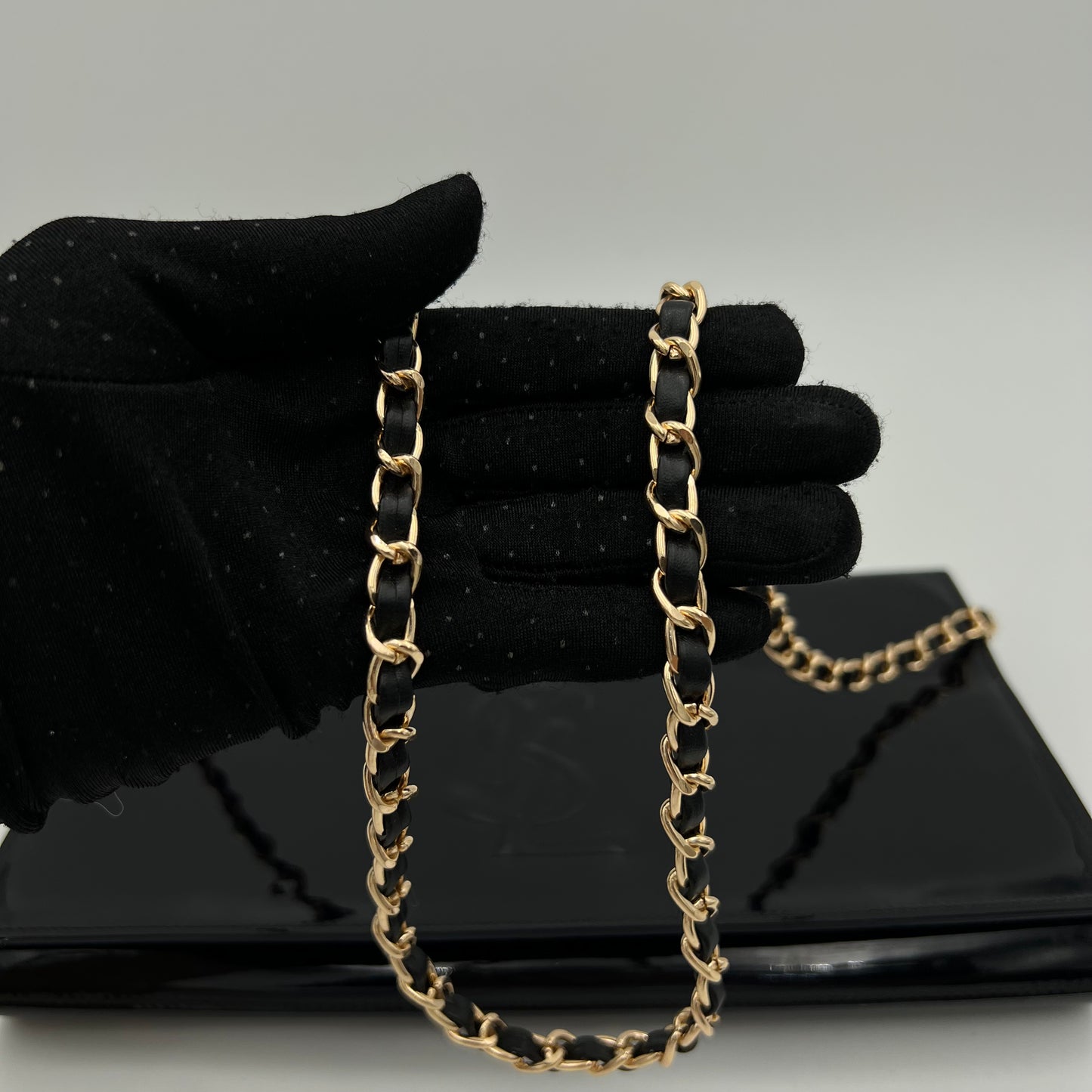 YSL Black Patent Leather Large Belle Du Jour Flap Clutch