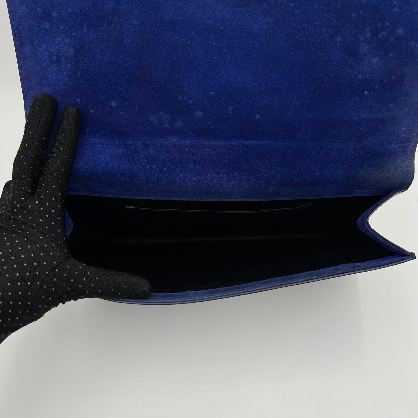 YSL Black Patent Leather Large Belle Du Jour Flap Clutch