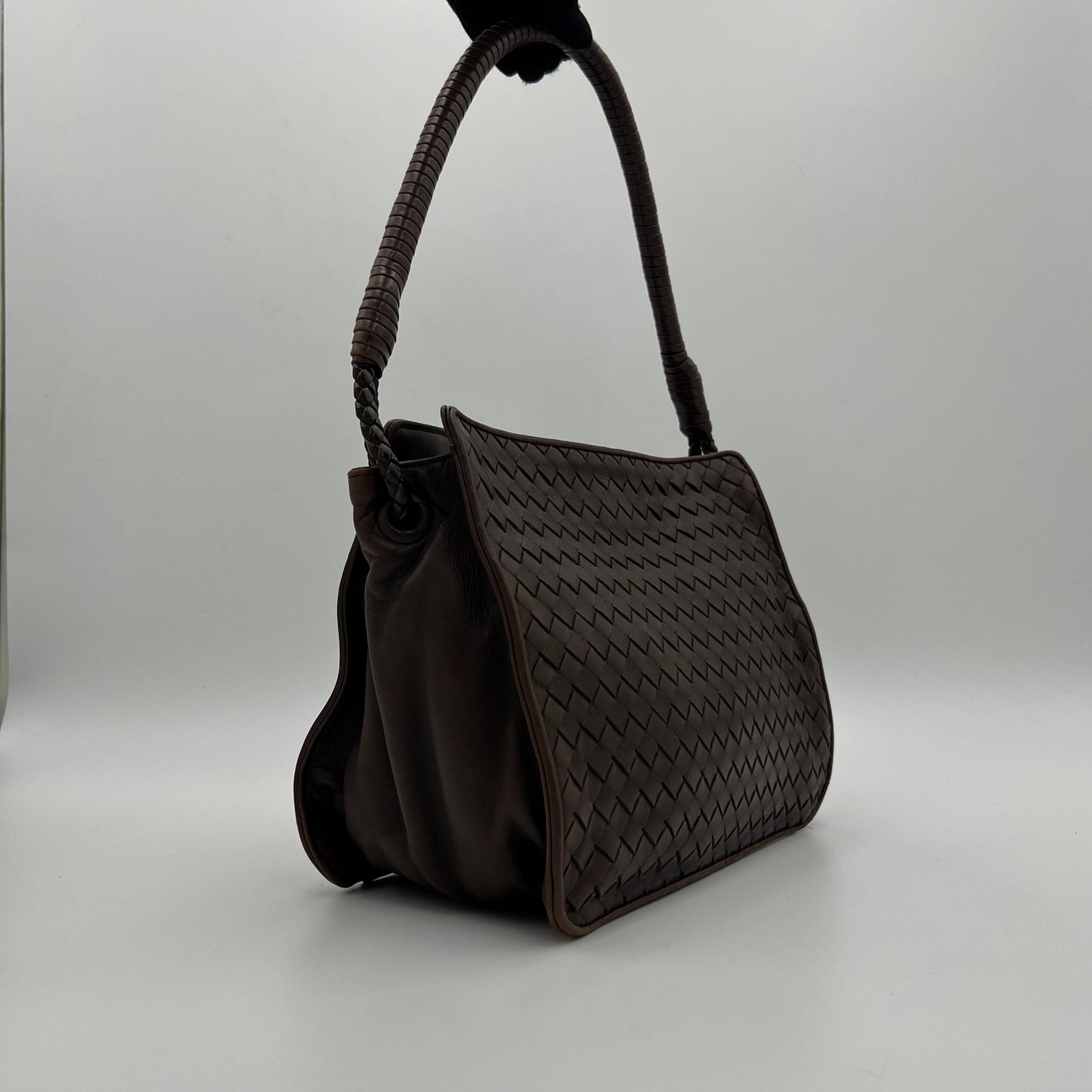 Bottega Veneta Brown Intrecciato Shoulder Bag