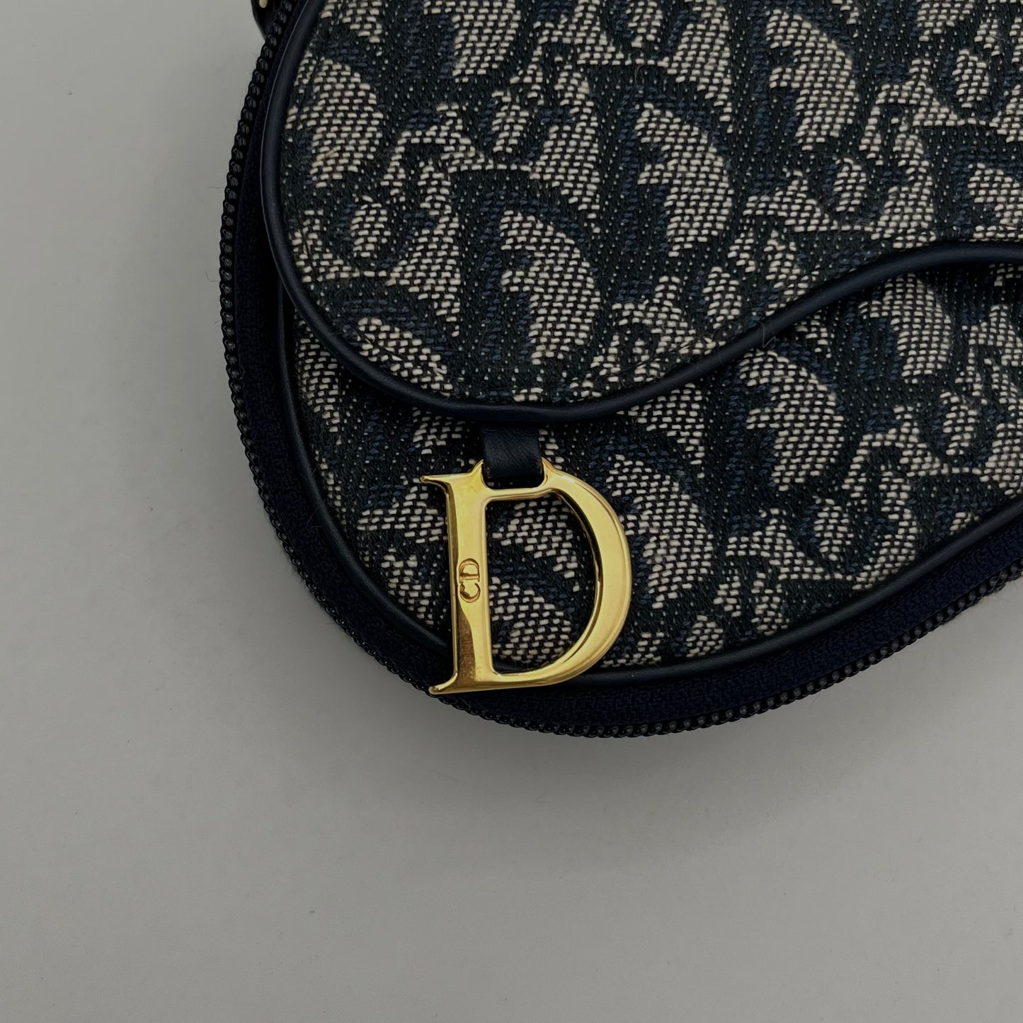 Christian Dior Blue Oblique Canvas Saddle Pouch