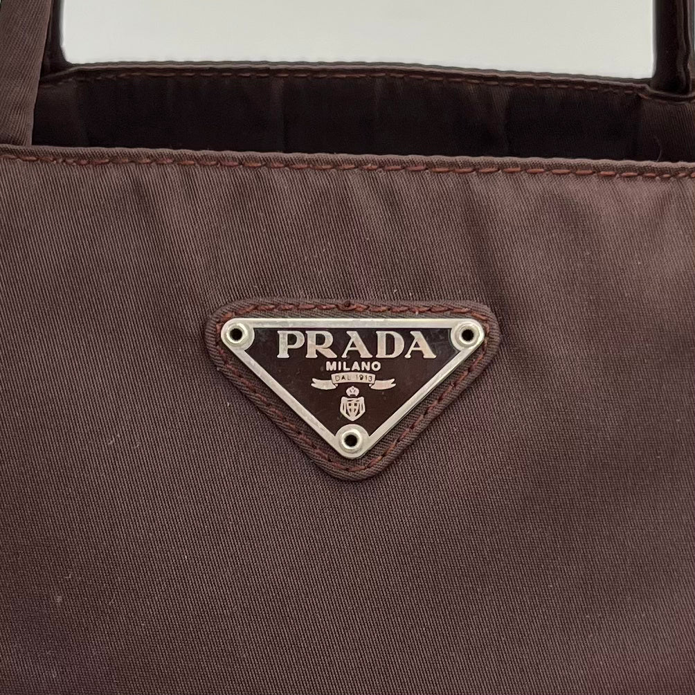 Prada Brown Nylon Open Tote