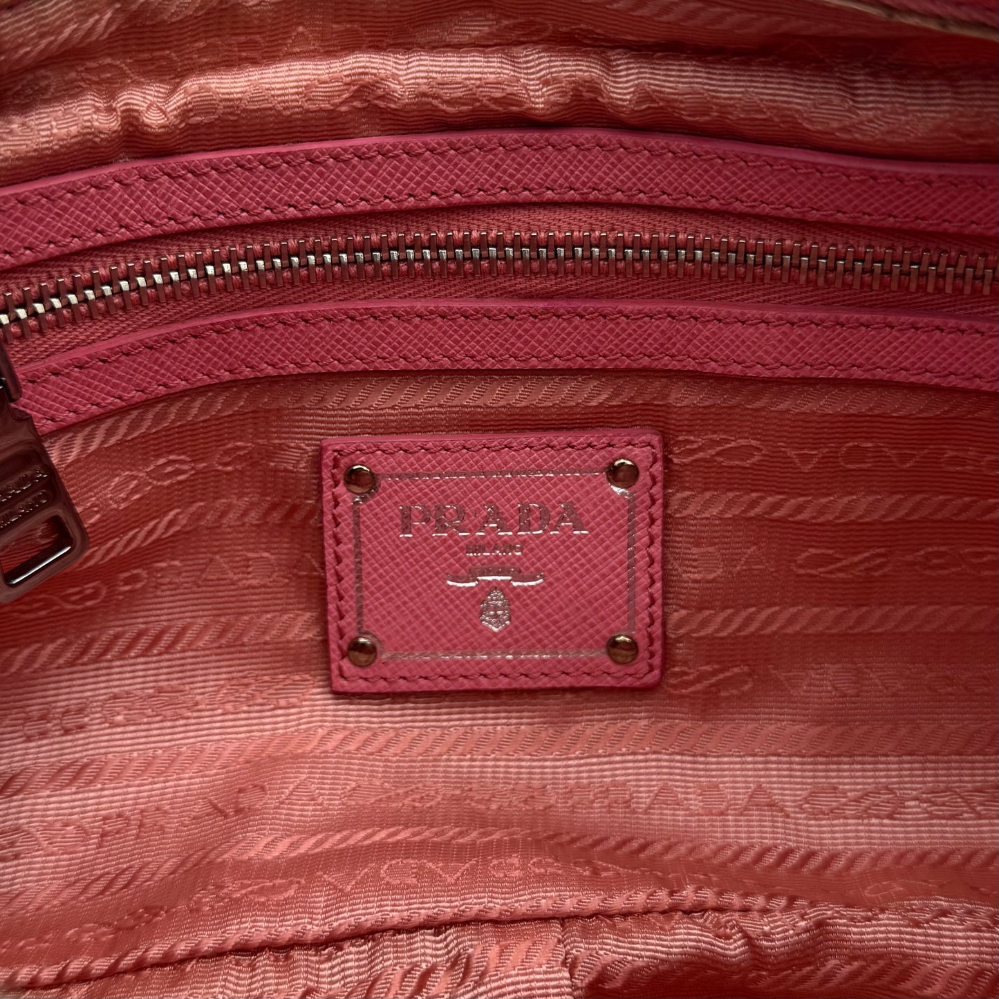 Prada Pink Tessuto Gaufre Chain Satchel