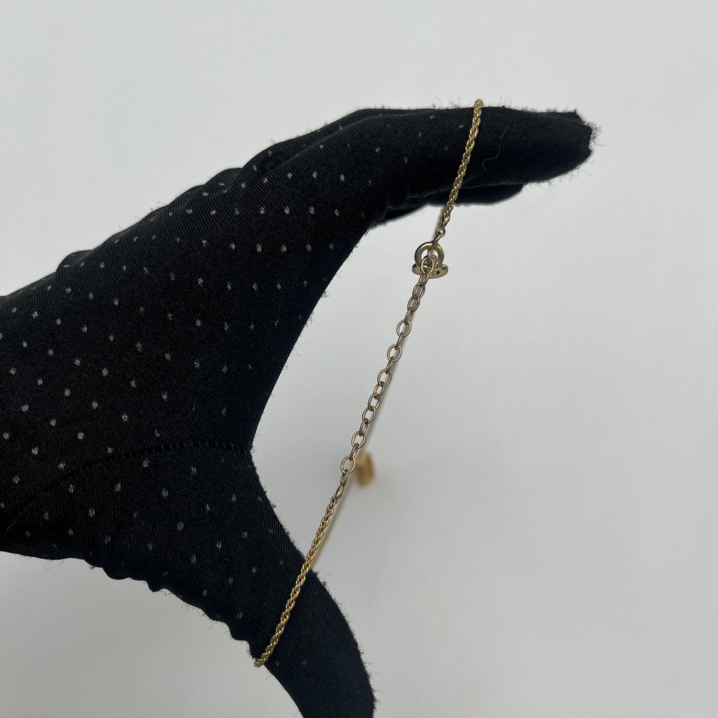 Christian Dior Gold-Tone Delicate CD Heart-Shaped Rhinestones Pendant Necklace