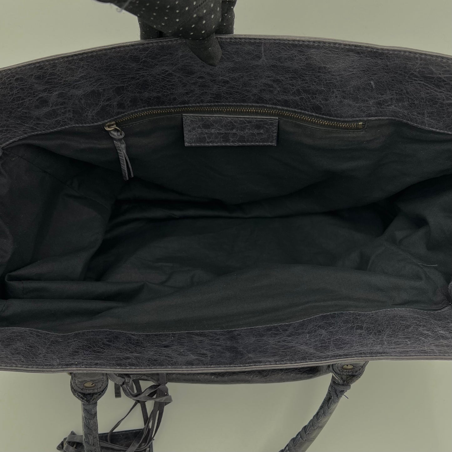 Balenciaga Black Lambskin Leather Large Sunday Tote