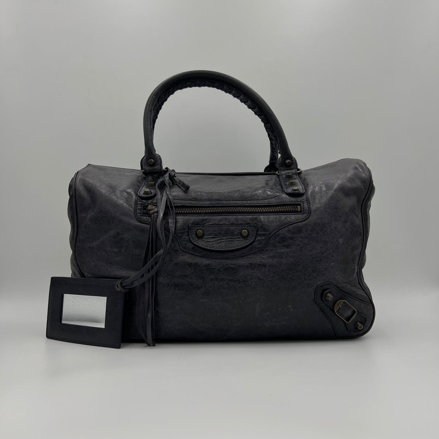 Balenciaga Black Lambskin Leather Large Sunday Tote