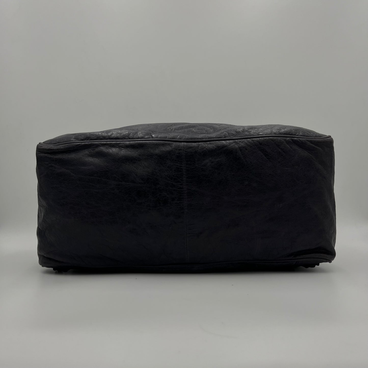 Balenciaga Black Lambskin Leather Large Sunday Tote