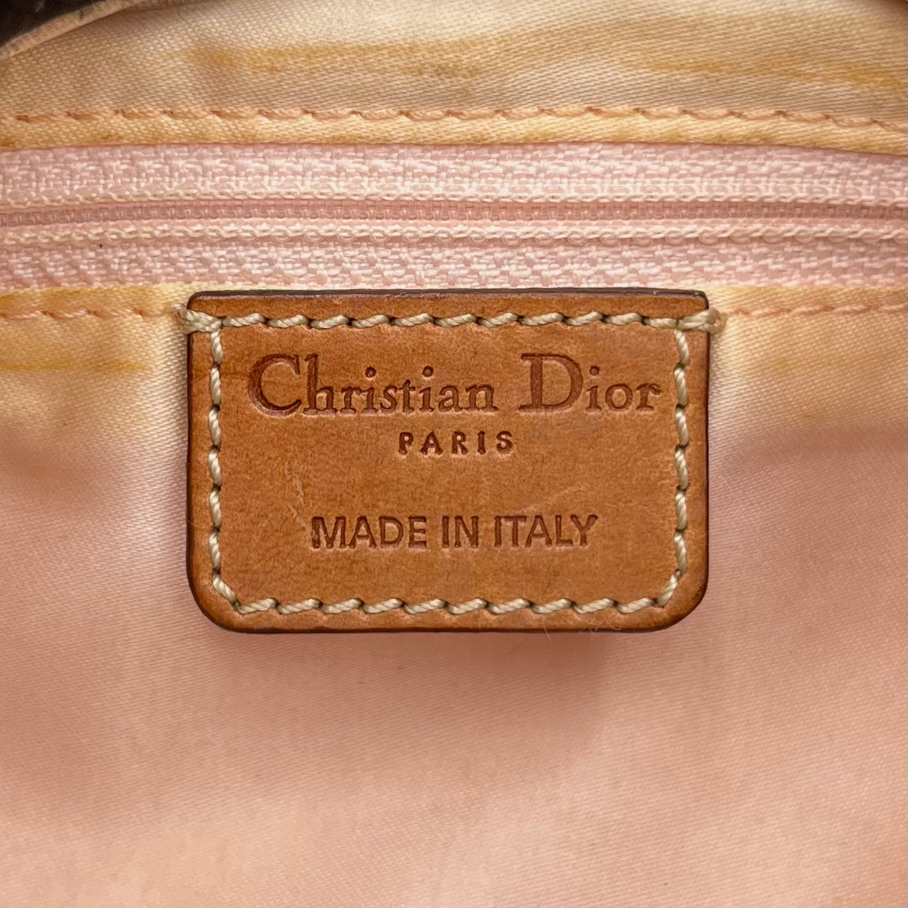 Christian Dior Brown Leather Cannage Romantique Barrel Bag