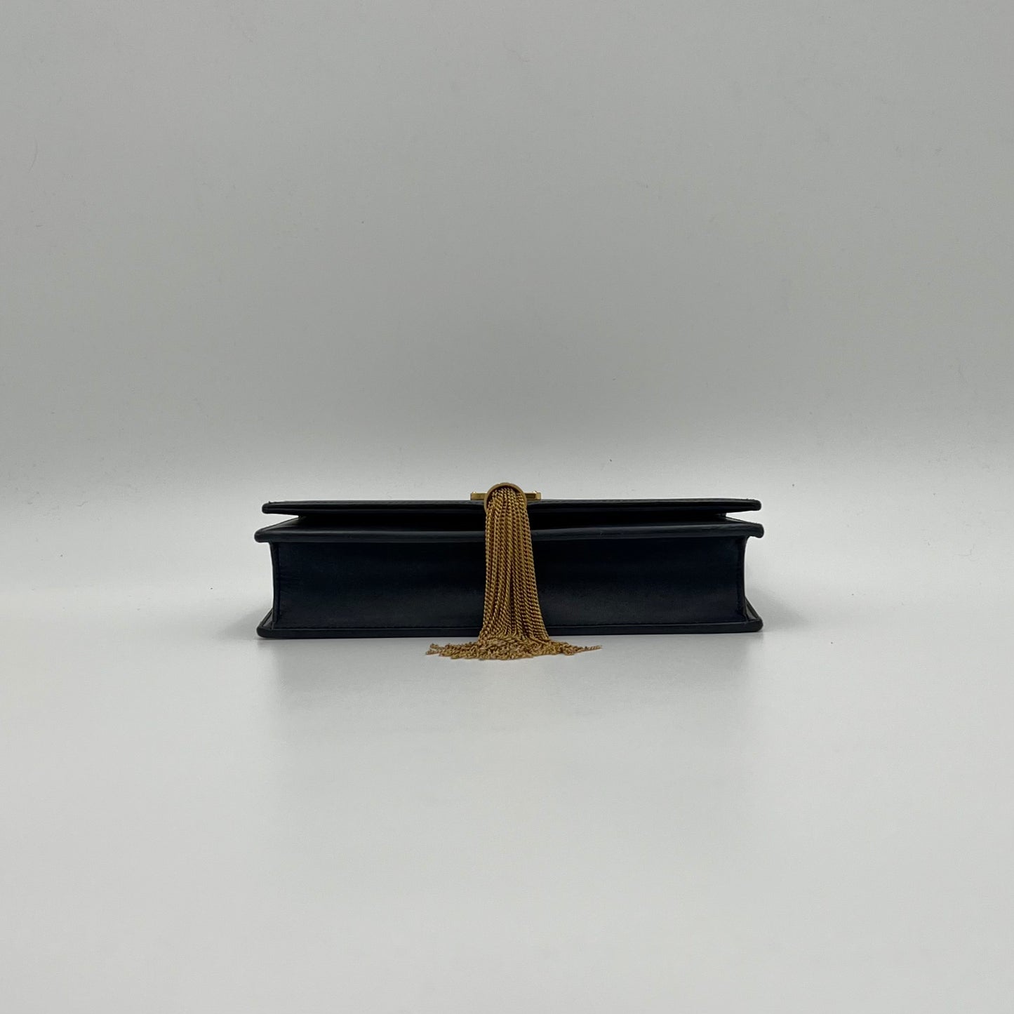 YSL Navy Blue Smooth Calfskin Small Kate Tassel Chain Bag w/ dust bag