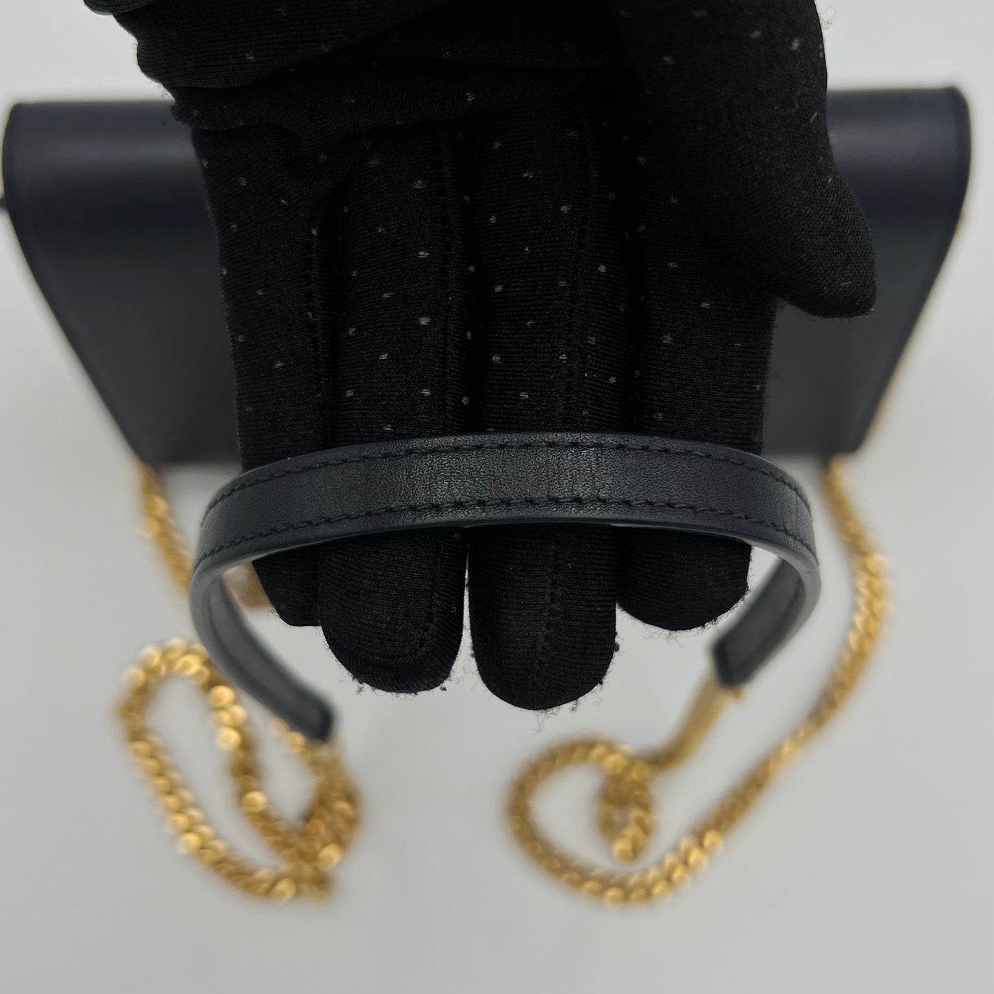 YSL Navy Blue Smooth Calfskin Small Kate Tassel Chain Bag w/ dust bag
