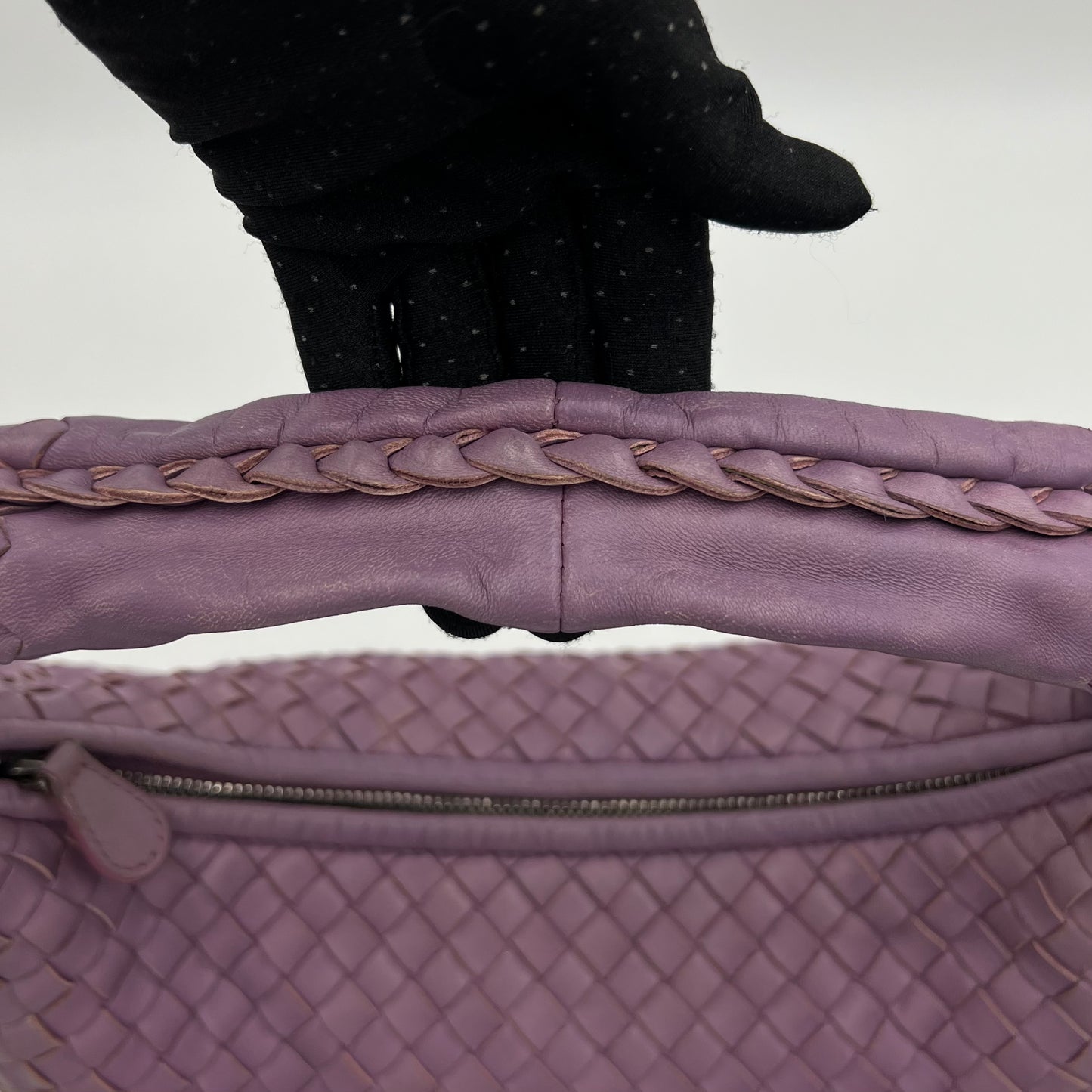 Bottega Veneta Purple Intrecciato Hobo Bag
