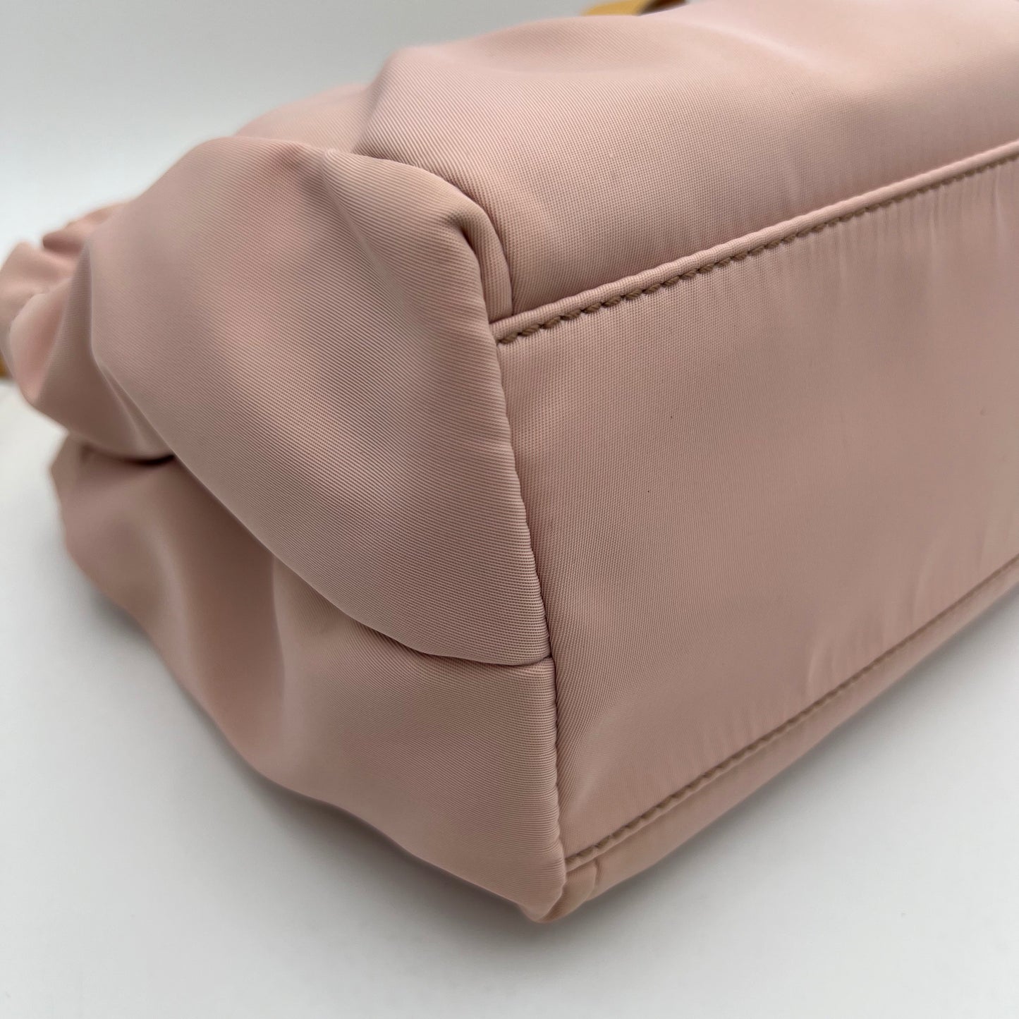 Salvatore Ferragamo Pink Nylon and Yellow Leather Vara Two-Way Bag
